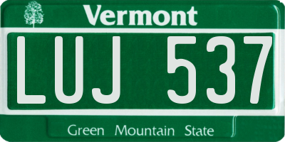 VT license plate LUJ537