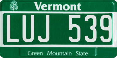VT license plate LUJ539