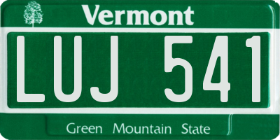 VT license plate LUJ541