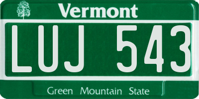 VT license plate LUJ543