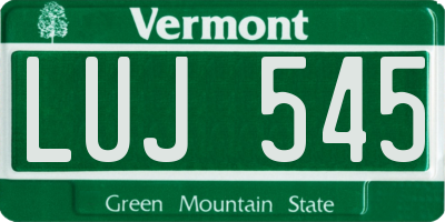 VT license plate LUJ545