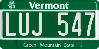 VT license plate LUJ547