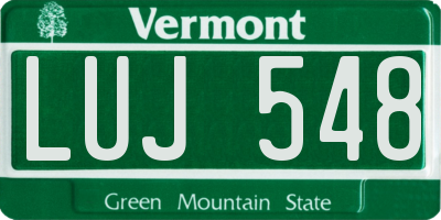 VT license plate LUJ548