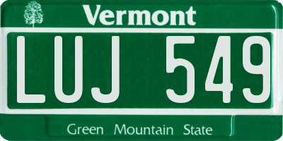 VT license plate LUJ549