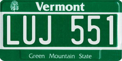 VT license plate LUJ551