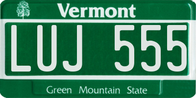 VT license plate LUJ555