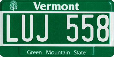 VT license plate LUJ558