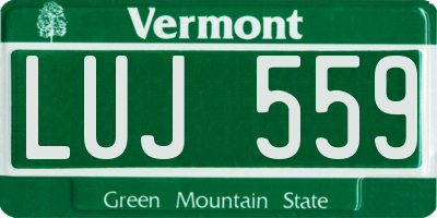 VT license plate LUJ559