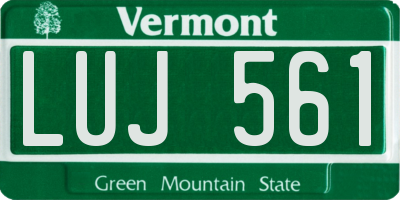 VT license plate LUJ561