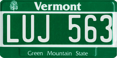VT license plate LUJ563