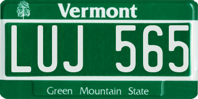 VT license plate LUJ565