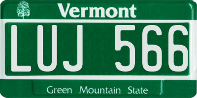 VT license plate LUJ566