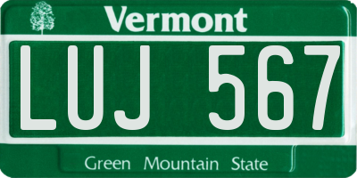 VT license plate LUJ567
