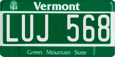 VT license plate LUJ568
