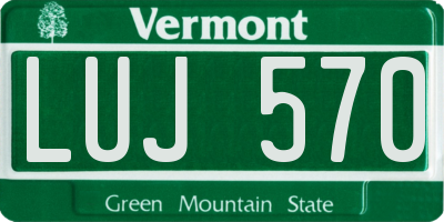 VT license plate LUJ570