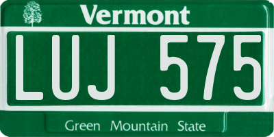 VT license plate LUJ575