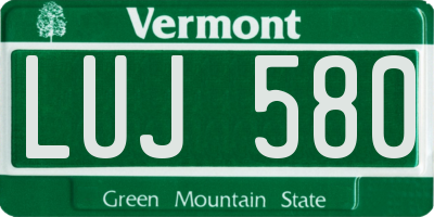 VT license plate LUJ580