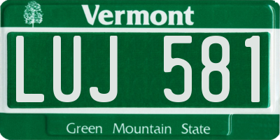 VT license plate LUJ581