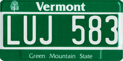 VT license plate LUJ583