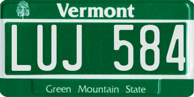 VT license plate LUJ584