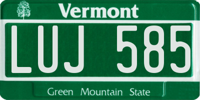 VT license plate LUJ585