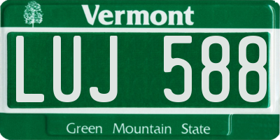 VT license plate LUJ588