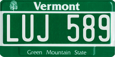 VT license plate LUJ589