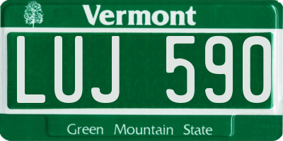 VT license plate LUJ590