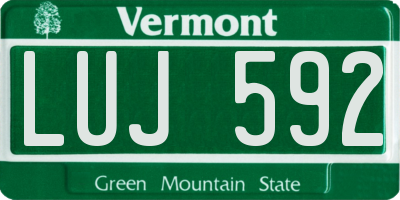 VT license plate LUJ592