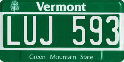 VT license plate LUJ593