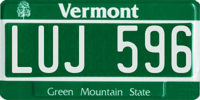 VT license plate LUJ596