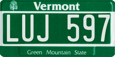 VT license plate LUJ597
