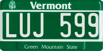 VT license plate LUJ599