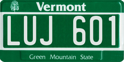 VT license plate LUJ601
