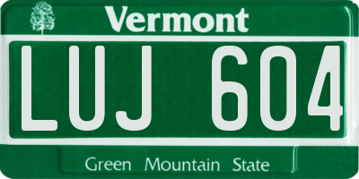 VT license plate LUJ604
