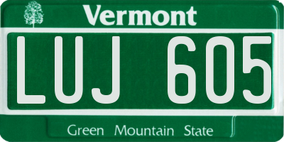 VT license plate LUJ605