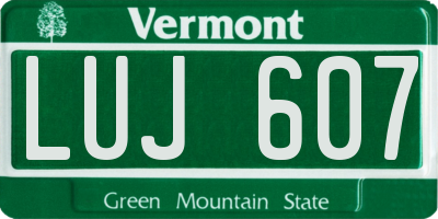 VT license plate LUJ607