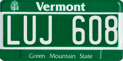 VT license plate LUJ608