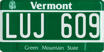 VT license plate LUJ609