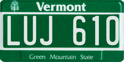 VT license plate LUJ610