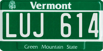 VT license plate LUJ614