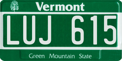 VT license plate LUJ615