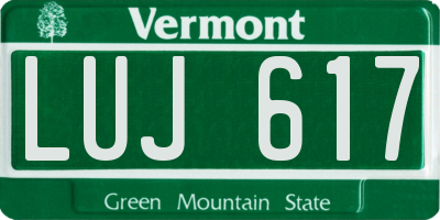 VT license plate LUJ617