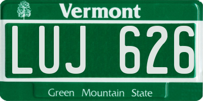 VT license plate LUJ626