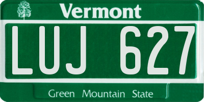 VT license plate LUJ627