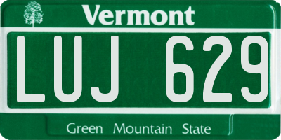 VT license plate LUJ629