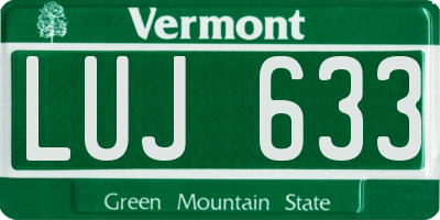 VT license plate LUJ633