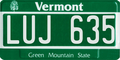 VT license plate LUJ635