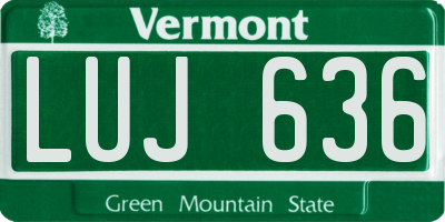 VT license plate LUJ636