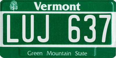 VT license plate LUJ637